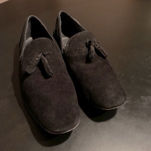 Suede/velvet tassel loafers sz 11